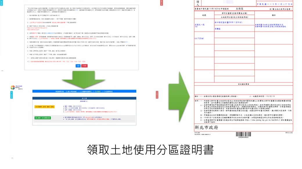 領取土地使用分區證明書