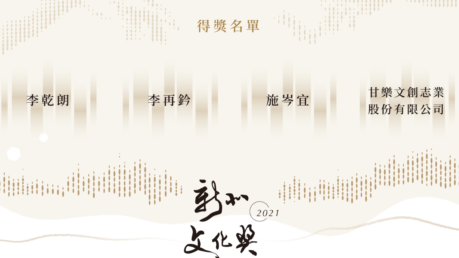 2021新北文化獎得獎名單